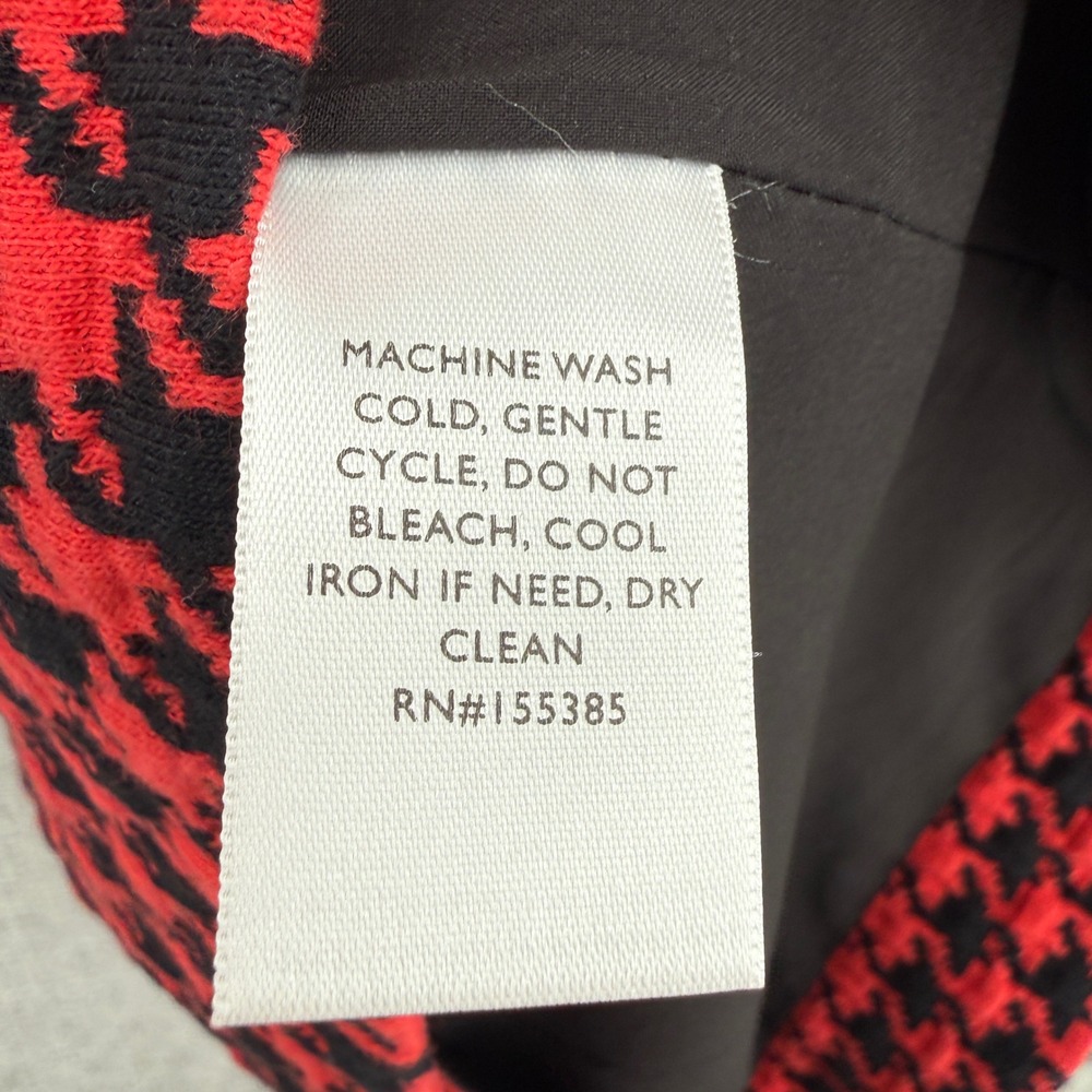 Lini Red Houndstooth Surplice Sleeveless‎ Sheath Dress Sz M Party Mini Cocktail - Picture 12 of 14